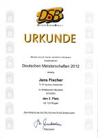 Urkunde DM 2012 3.Platz
